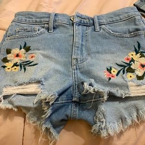 Distressed shorts with beautiful detail